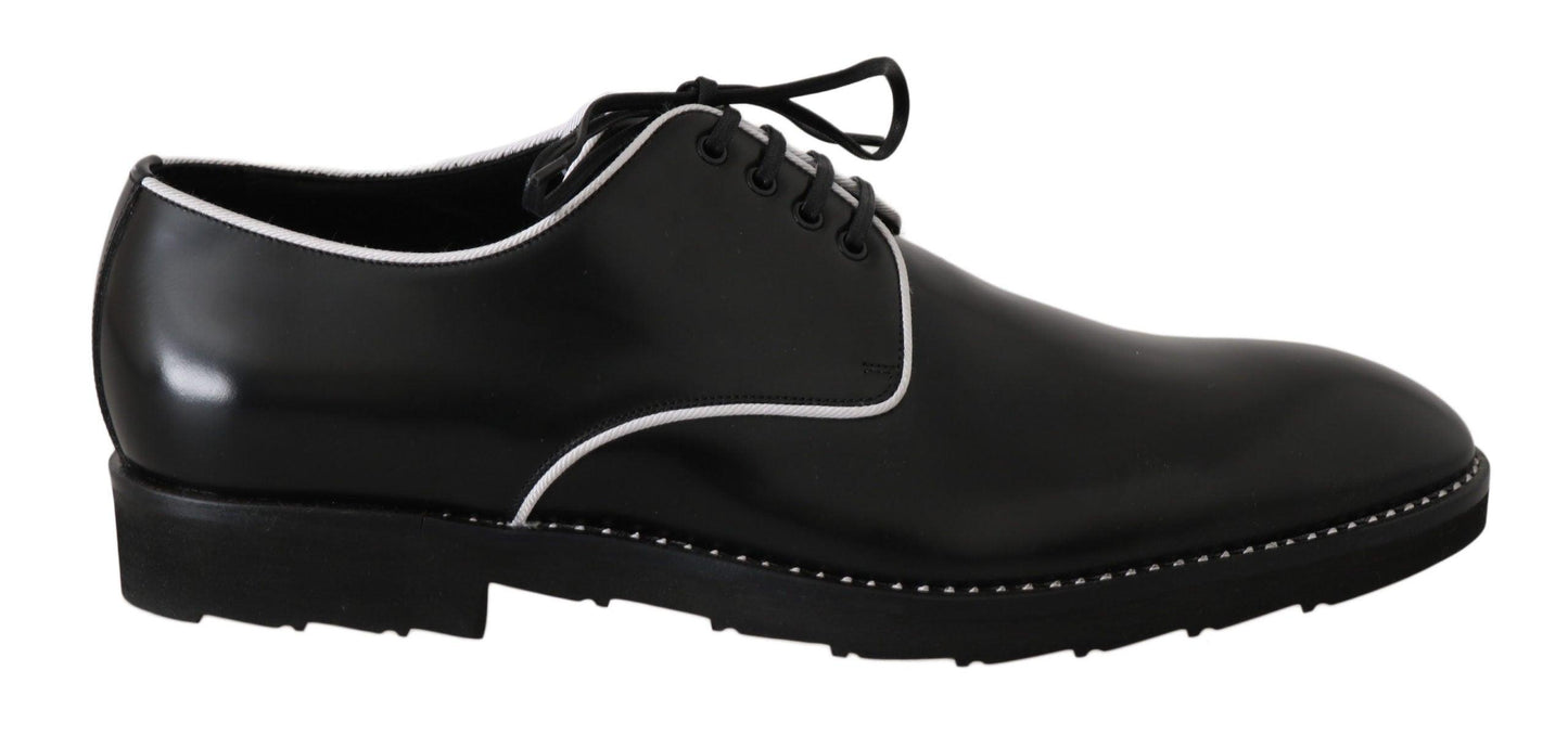 Dolce & Gabbana Elegant Black Leather Derby Dress Shoes - Arichezz.store