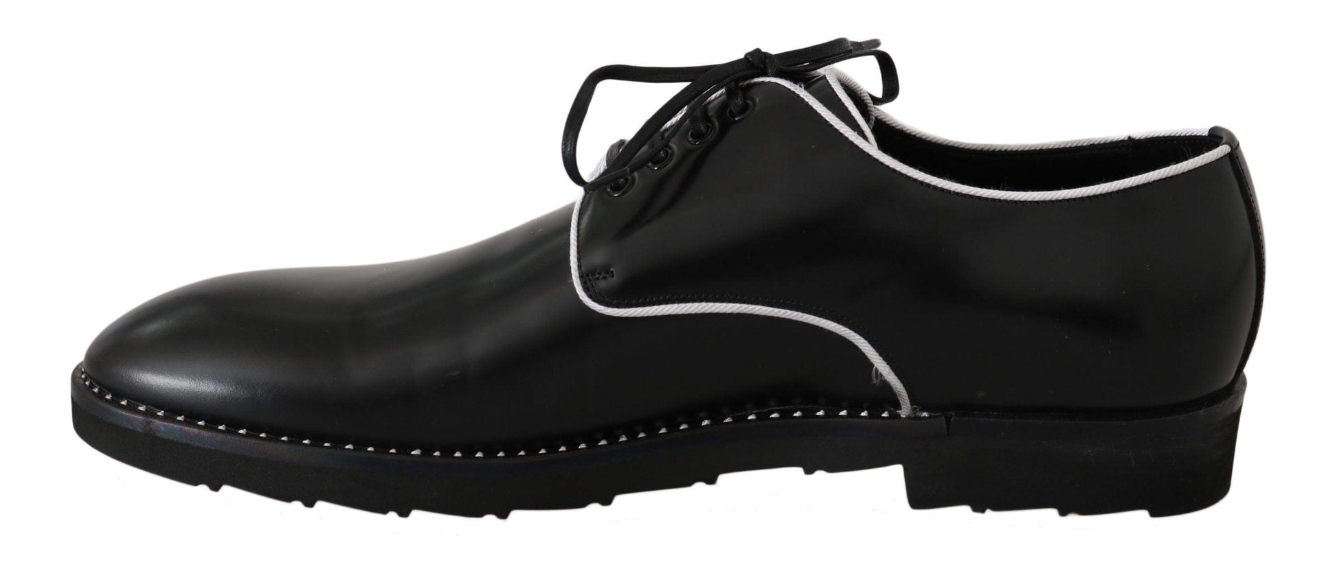 Dolce & Gabbana Elegant Black Leather Derby Dress Shoes - Arichezz.store