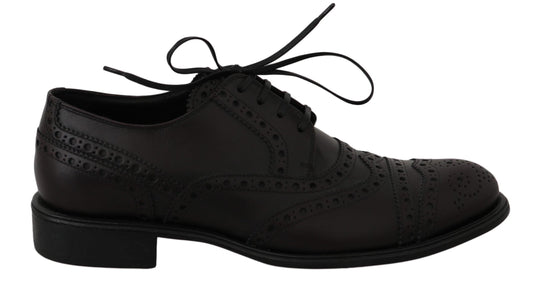 Dolce & Gabbana Elegant Bordeaux Wingtip Derby Dress Shoes - Arichezz.store