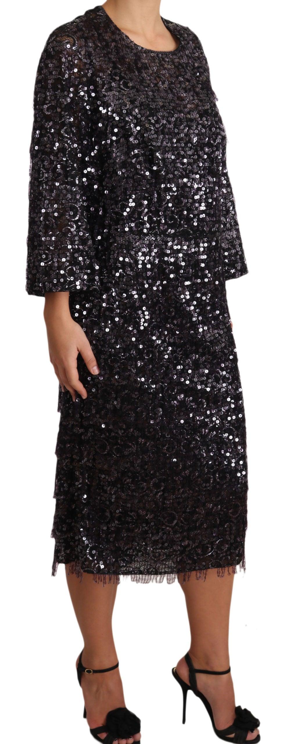 Dolce & Gabbana Sequined Shift Midi Dress – Timeless Elegance - Arichezz.store