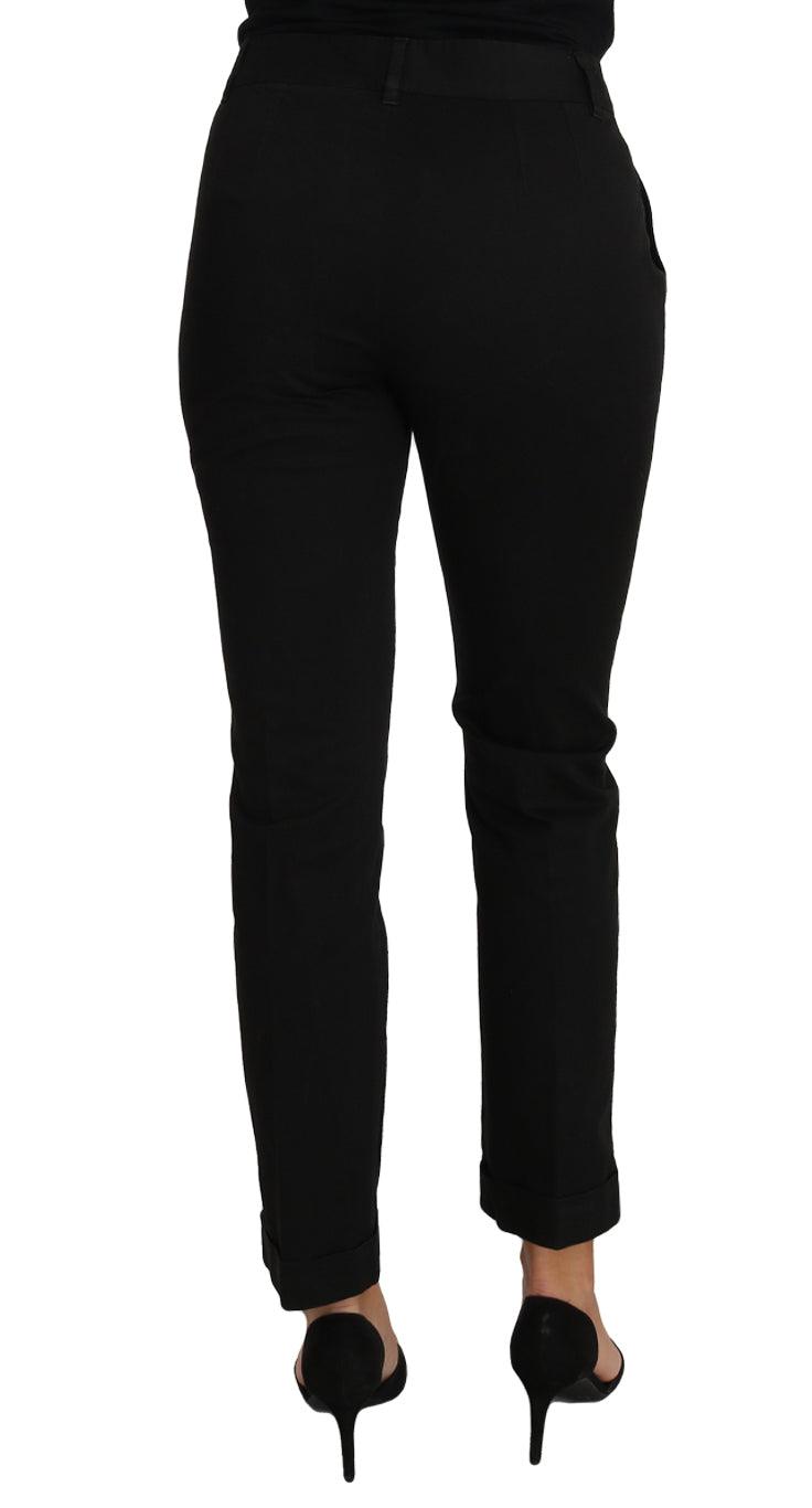 Dolce & Gabbana Elegant Black Cotton Dress Pants - Arichezz.store