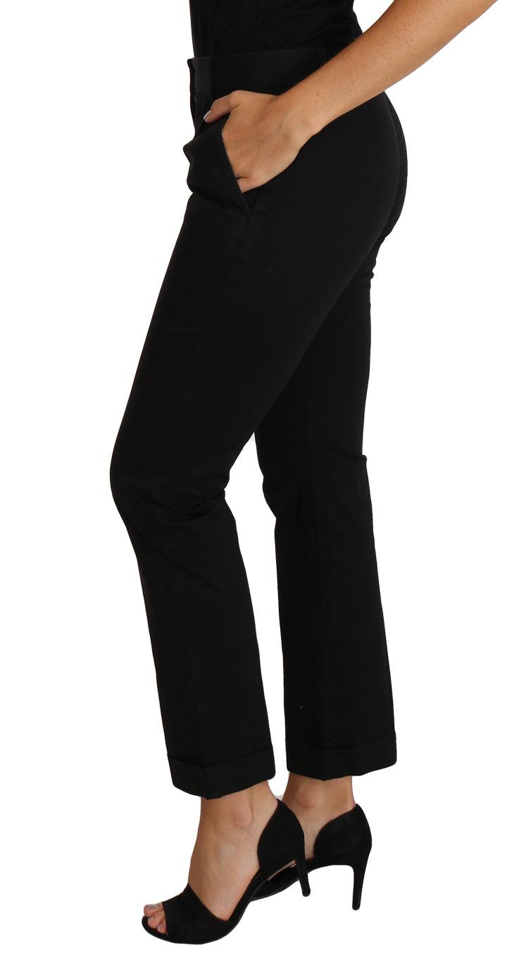 Dolce & Gabbana Elegant Black Cotton Dress Pants - Arichezz.store