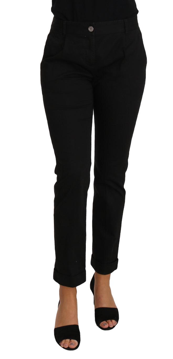 Dolce & Gabbana Elegant Black Cotton Dress Pants - Arichezz.store