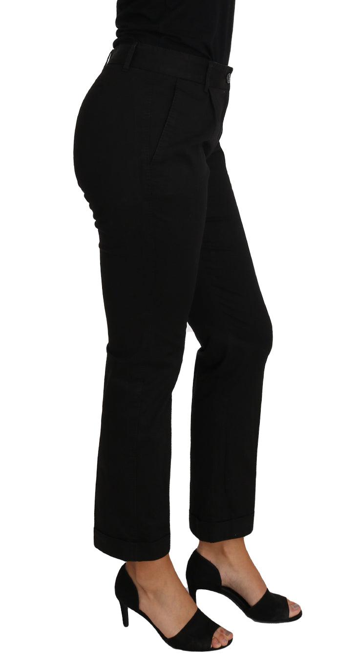 Dolce & Gabbana Elegant Black Cotton Dress Pants - Arichezz.store