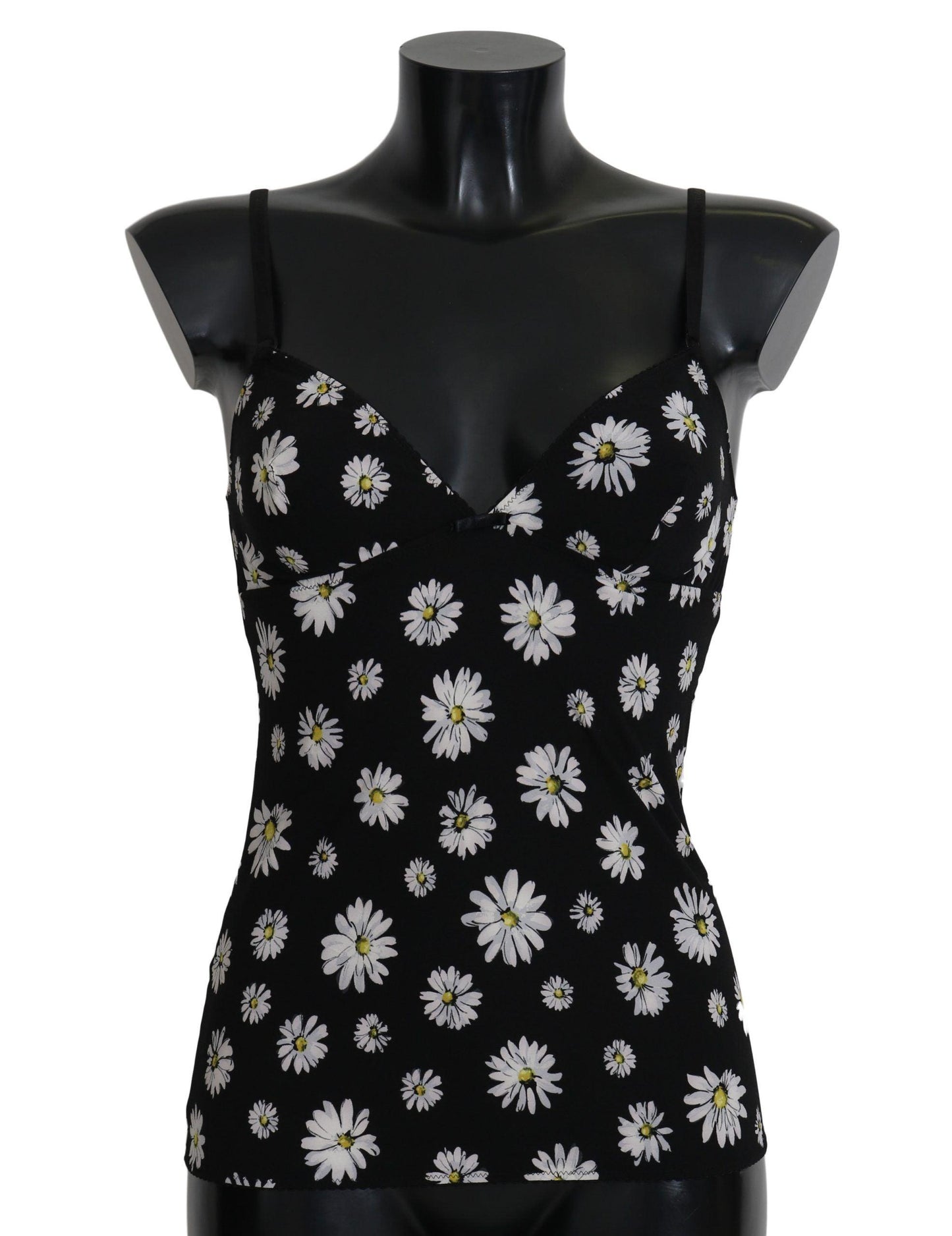 Dolce & Gabbana Elegant Black Daisy Floral Lace Chemise Dress - Arichezz.store