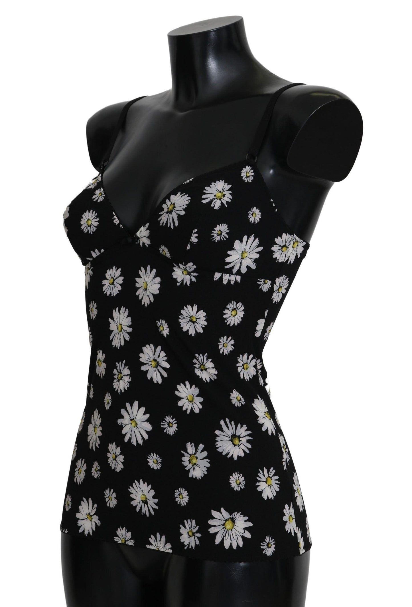 Dolce & Gabbana Elegant Black Daisy Floral Lace Chemise Dress - Arichezz.store