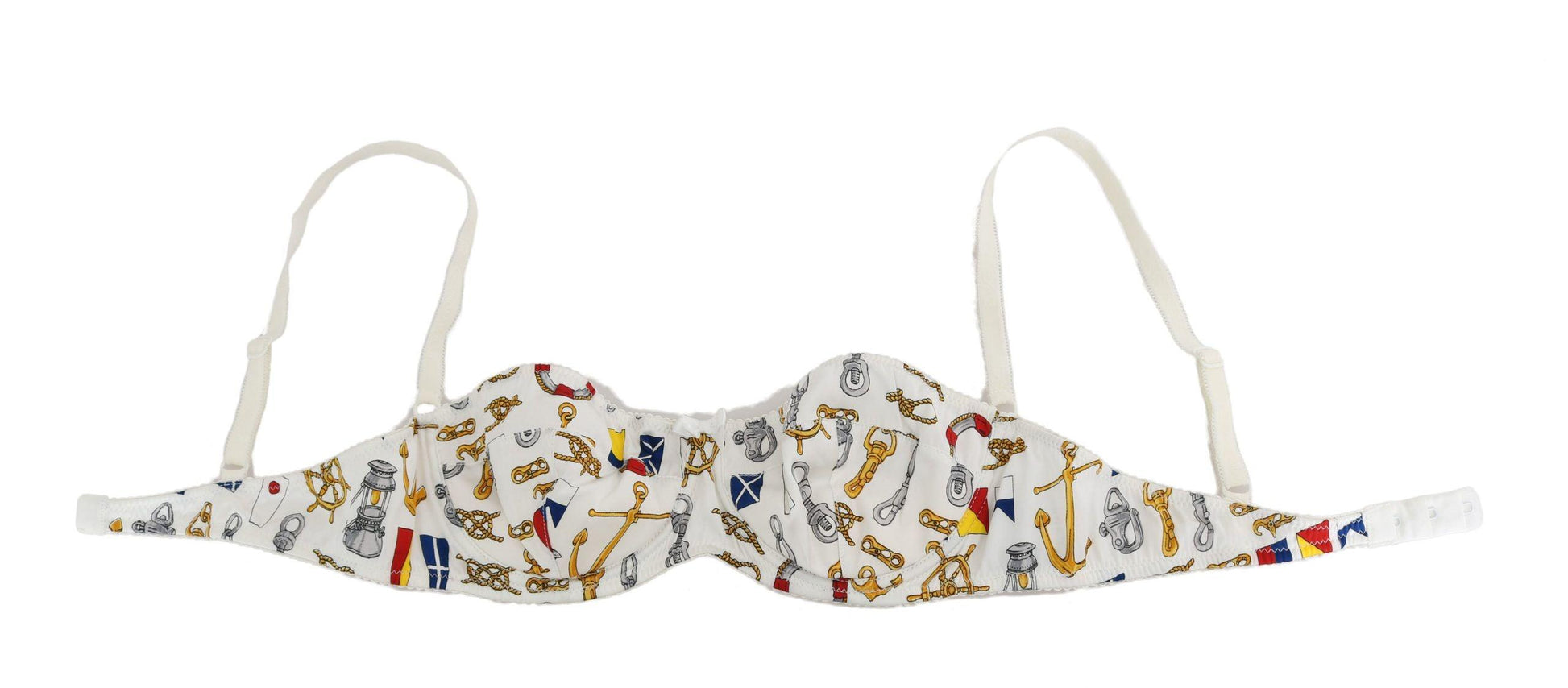 Dolce & Gabbana Elegant White Sailor Print Stretch Bra - Arichezz.store