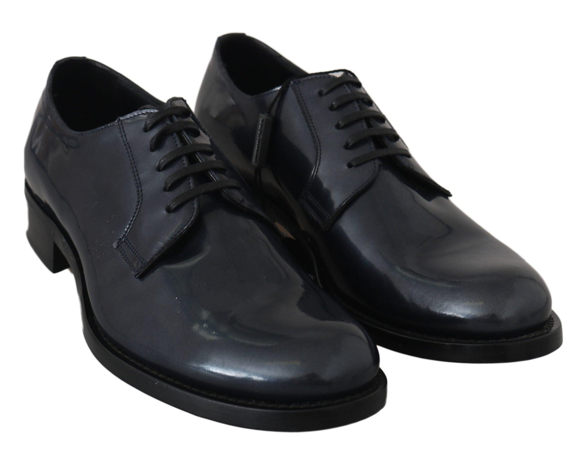 Dolce & Gabbana Elegant Blue Leather Derby Dress Shoes - Arichezz.store