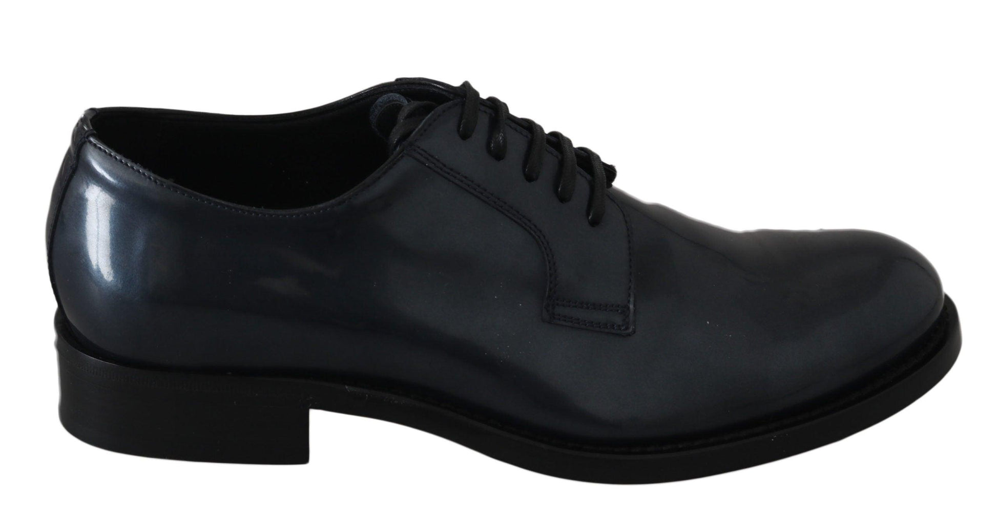 Dolce & Gabbana Elegant Blue Leather Derby Dress Shoes - Arichezz.store