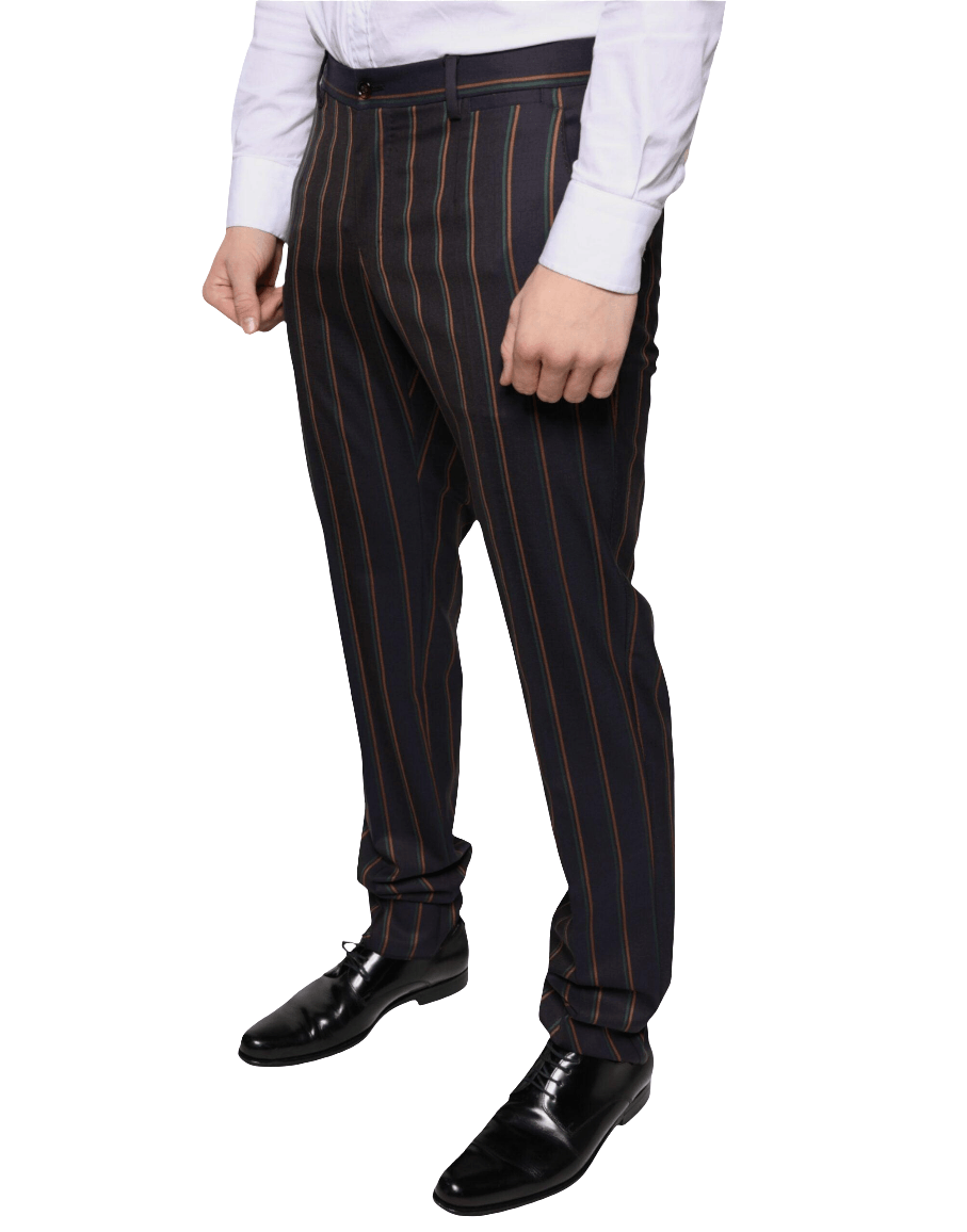 Dolce & Gabbana Brown Stripes Skinny Men Dress Pants - Arichezz.store