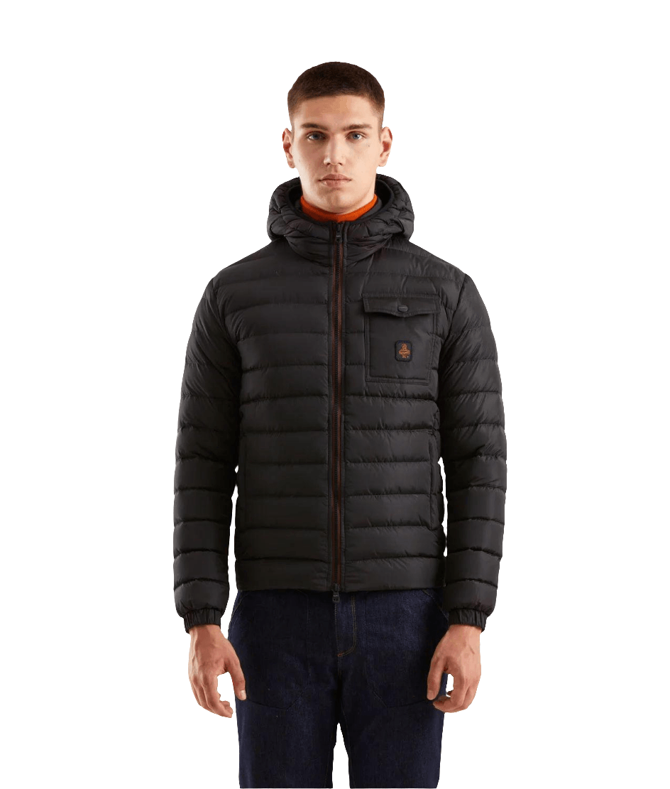 Refrigiwear Sleek Hooded Down Jacket with Pockets