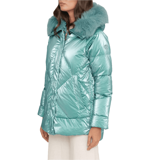 People Of Shibuya Light Blue Quilted Down Jacket - Arichezz.store